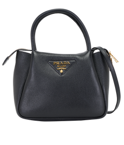 Top Handle Bag, Leather, Black, MII, DB, 3*